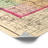 Kaart van Laper County, Michigan Poster (Hoek)