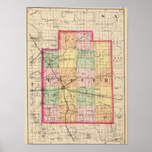 Kaart van Laper County, Michigan Poster
