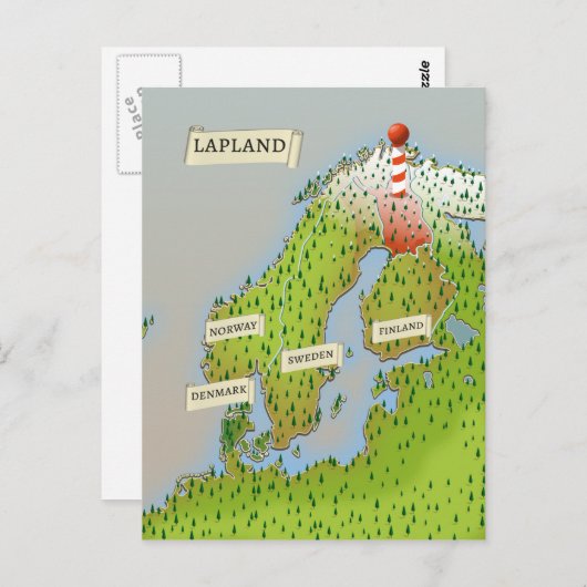 Kaart van Lapland (Voorkant / Achterkant)