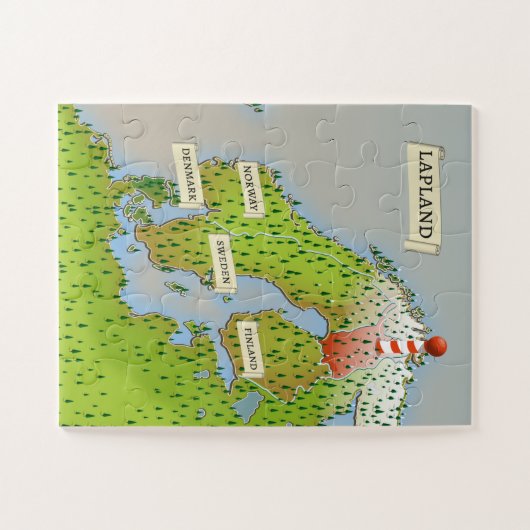 Kaart van Lapland Legpuzzel (Horizontaal)