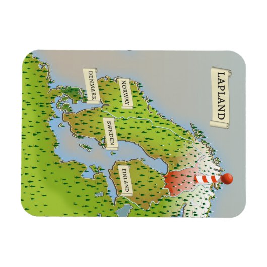 Kaart van Lapland Magneet (Horizontaal)