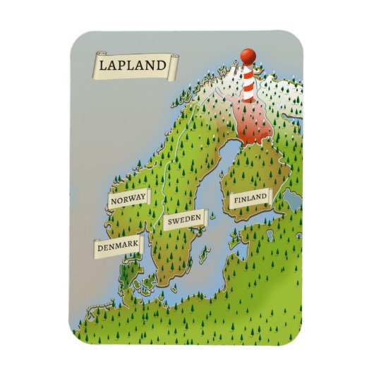 Kaart van Lapland Magneet (Verticaal)