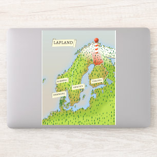 Kaart van Lapland Sticker