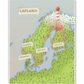 Kaart van Lapland Sticker (Voorkant)