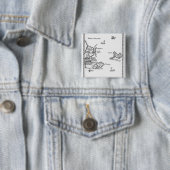 Kaart van Laputa, Balnibari, Luggnagg Vierkante Button 5,1 Cm (In situ)