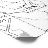  kaart van Las Vegas Nevada (1952) BW Poster (Hoek)