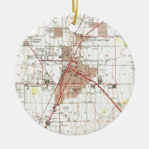 kaart van Las Vegas Nevada (1952) Keramisch Ornament