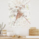  kaart van Las Vegas Nevada (1952) Poster (Keuken)