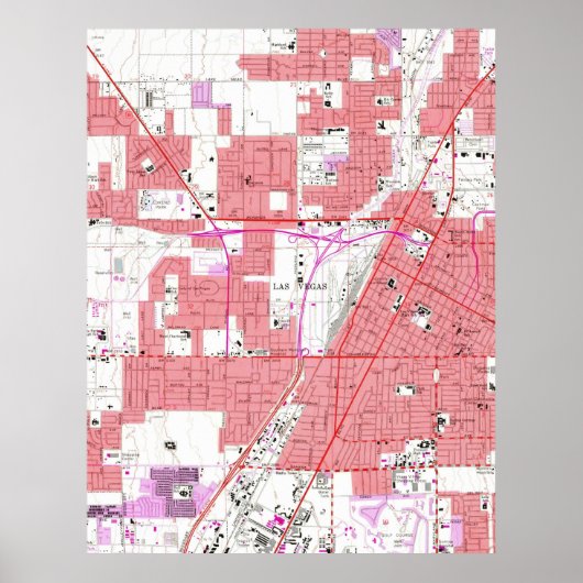  kaart van Las Vegas Nevada (1967) 2 Poster (Voorkant)
