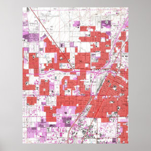  kaart van Las Vegas Nevada (1967) Poster