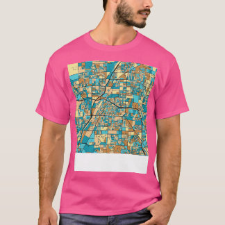 Kaart van Las Vegas Patroon in Mid Century Pastel T-shirt