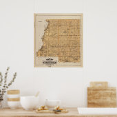Kaart van Le Sueur County, Minnesota Poster (Keuken)