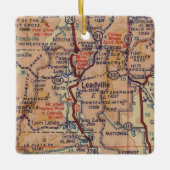  kaart van Leadville CO Keramisch Ornament (Voorkant)