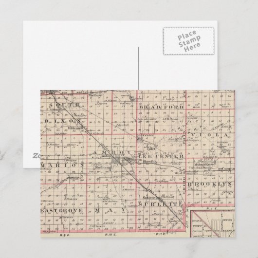 Kaart van Lee County en Amboy (Voorkant / Achterkant)