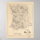 Kaart van Lee County, Texas (1879) Poster (Voorkant)