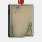 Kaart van Leelanau County, Michigan Metalen Ornament (Rechts)