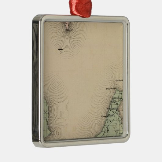 Kaart van Leelanau County, Michigan Metalen Ornament (Rechts)