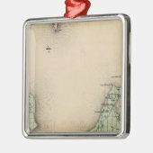 Kaart van Leelanau County, Michigan Metalen Ornament (Links)