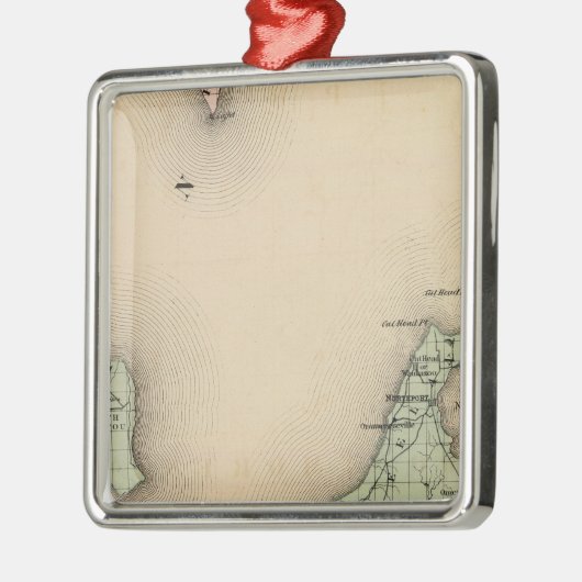 Kaart van Leelanau County, Michigan Metalen Ornament (Links)