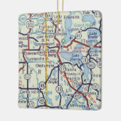  kaart van Leesburg FL Keramisch Ornament (Links)