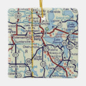  kaart van Leesburg FL Keramisch Ornament (Voorkant)