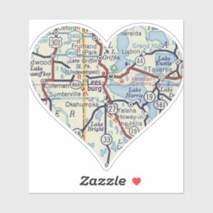  kaart van Leesburg Florida Sticker