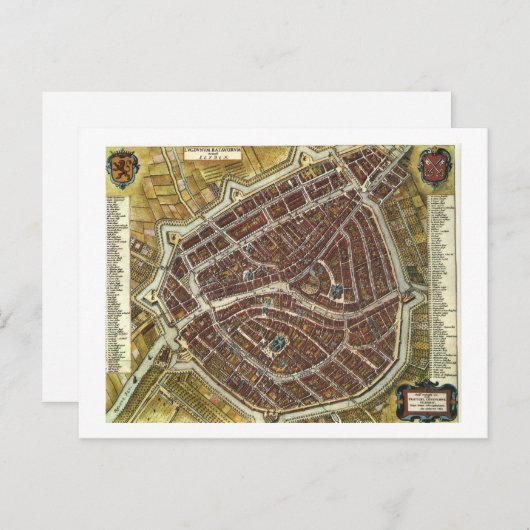  kaart van Leiden (Voorkant / Achterkant)