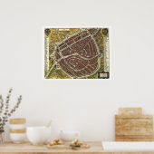  kaart van Leiden Poster (Keuken)