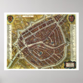  kaart van Leiden Poster (Voorkant)