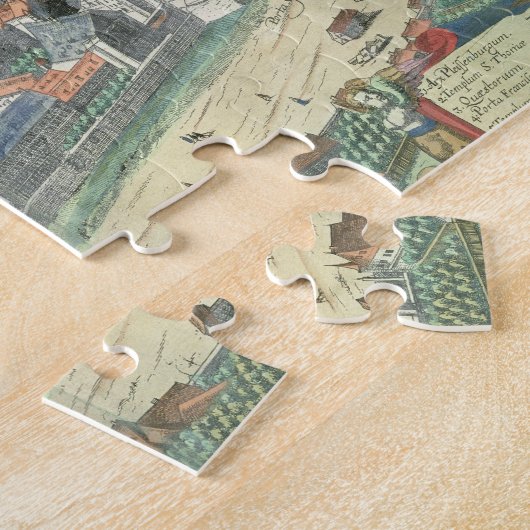 Kaart van Leipzig uit "Civitates Orbis Terrarum" d Legpuzzel (Zijkant)