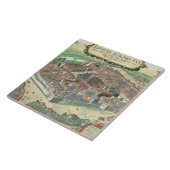 Kaart van Leipzig uit "Civitates Orbis Terrarum" d Tegeltje (Zijkant)