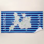 Kaart van Lemnos in het Grieks Strandlaken (Voorkant)