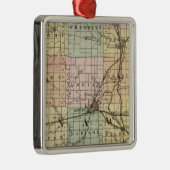 Kaart van Lenawee County, Michigan Metalen Ornament (Rechts)