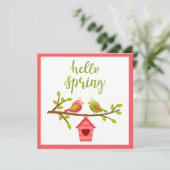 Kaart van lente-vedervogels (Staand voorkant)