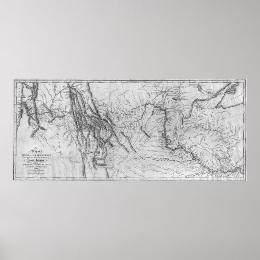 Kaart van Lewis and Clark's Track[1814] Poster (Voorkant)