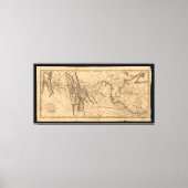 Kaart van Lewis & Clark in Western Amerika 1814 Canvas Afdruk (Voorkant)