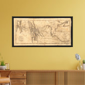 Kaart van Lewis & Clark in Western Amerika 1814 Canvas Afdruk (Insitu (Woonkamer))
