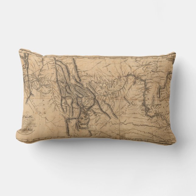 Kaart van Lewis & Clark in Western Amerika 1814 Kussen (Voorkant)