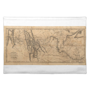 Kaart van Lewis & Clark in Western Amerika 1814 Placemat