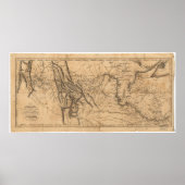 Kaart van Lewis & Clark in Western Amerika 1814 Poster (Voorkant)