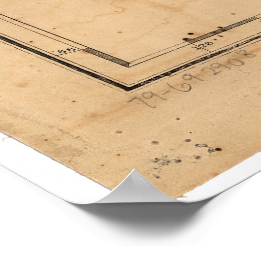 Kaart van Lewis & Clark in Western Amerika 1814 Poster (Hoek)