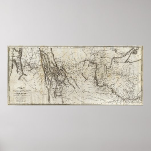 Kaart van Lewis en Clark's Track 2 Poster (Voorkant)