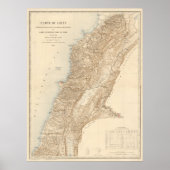  kaart van Libanon (1862) Poster (Voorkant)