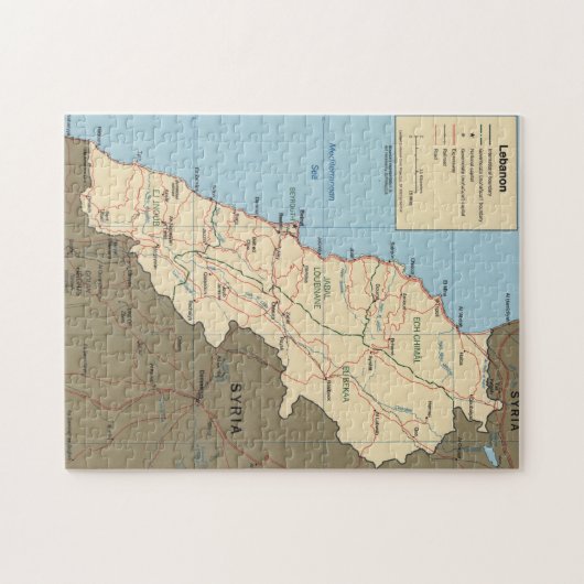 Kaart van Libanon (2000) Legpuzzel (Horizontaal)
