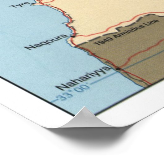 Kaart van Libanon (2000) Poster (Hoek)