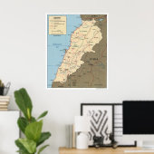 Kaart van Libanon (2000) Poster (Thuiskantoor)