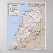 Kaart van Libanon (2002) Poster (Voorkant)