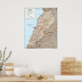 Kaart van Libanon (2002) Poster (Keuken)