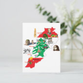 Kaart van Libanon, belangrijke steden namen Libane (Staand voorkant)