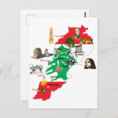 Kaart van Libanon, belangrijke steden namen Libane (Voorkant / Achterkant)